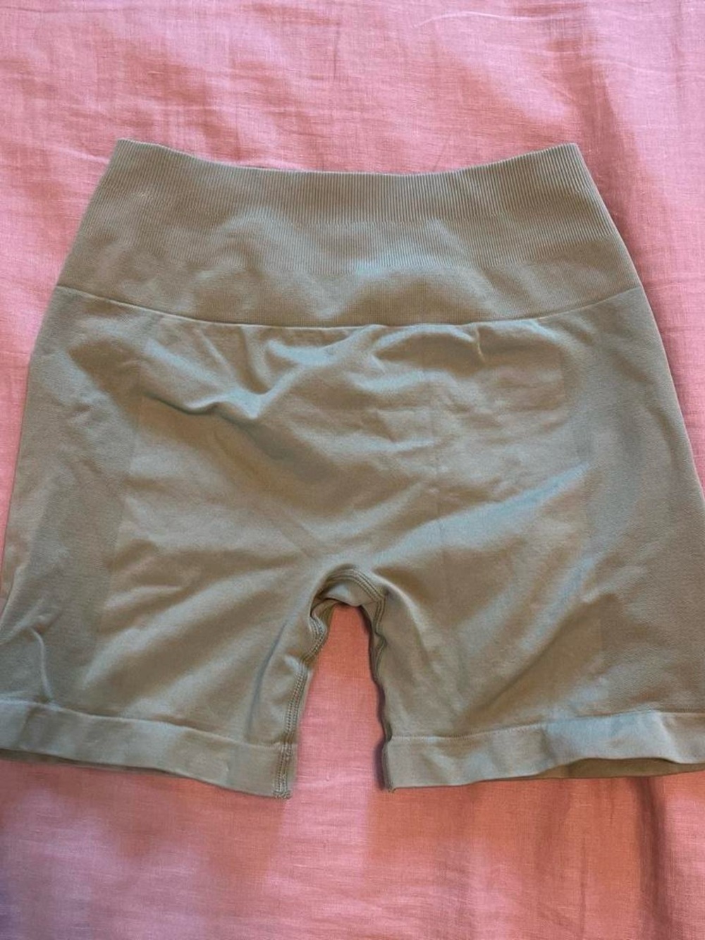 High-Waist Seamless Bike Shorts - Olive Green